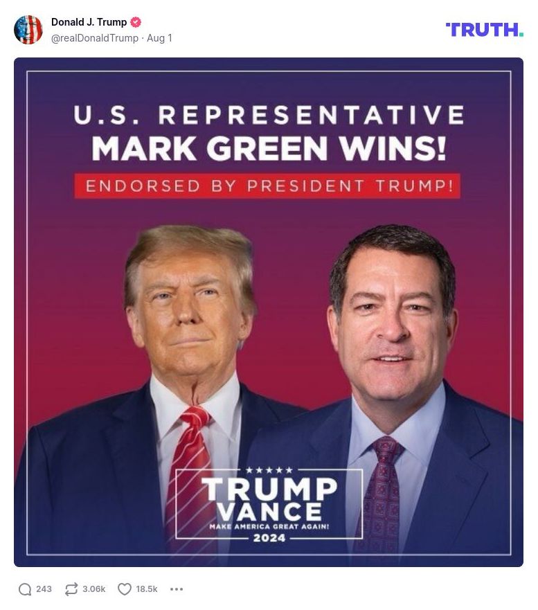 Post image from Donald Trump