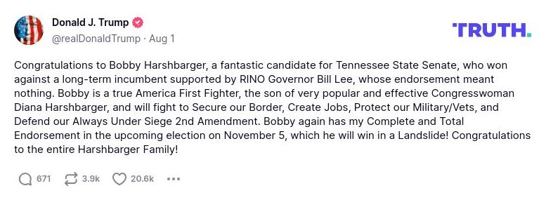 Post image from Donald Trump