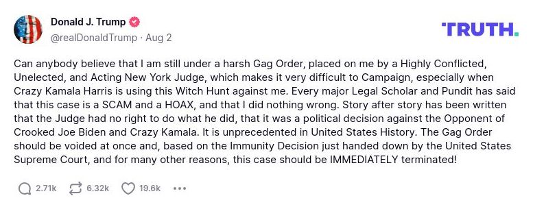 Post preview from Donald Trump