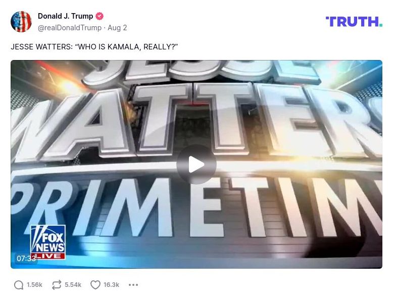 Post image from Donald Trump