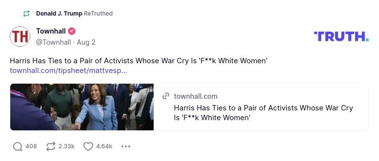 Post image from Donald Trump