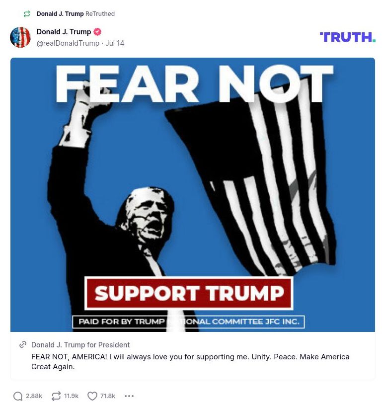 Post image from Donald Trump