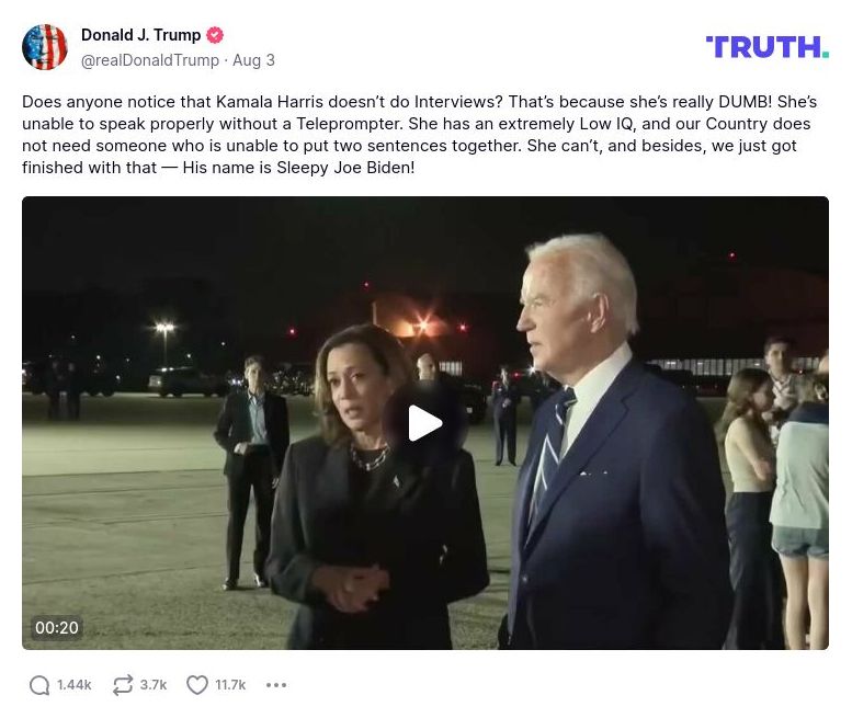 Post preview from Donald Trump