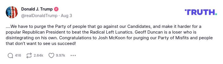 Post image from Donald Trump