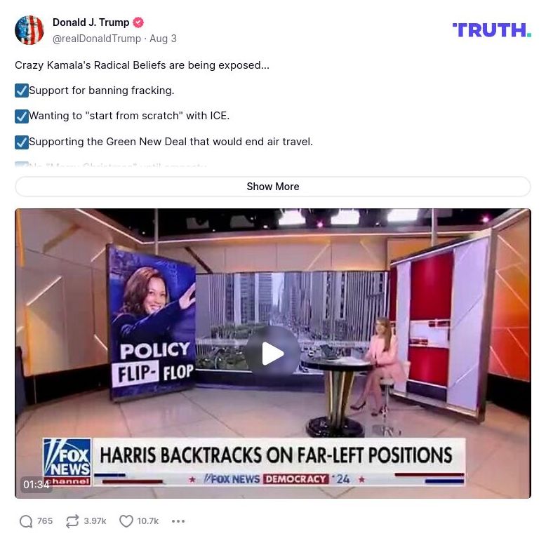 Post image from Donald Trump