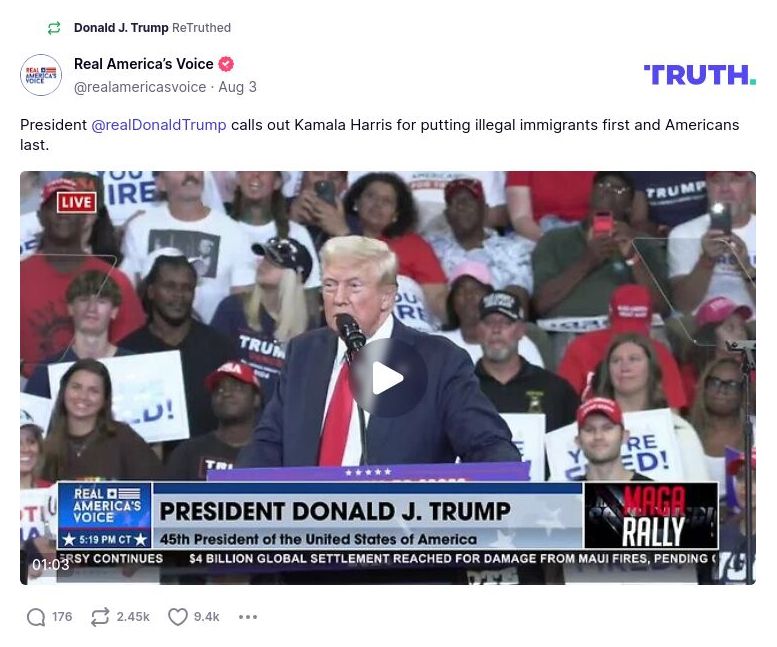 Post image from Donald Trump