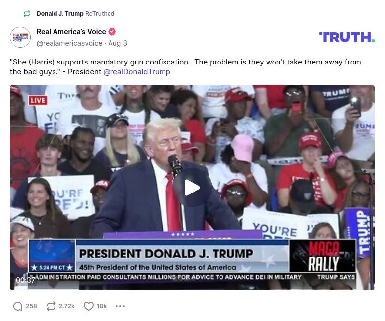 Post image from Donald Trump