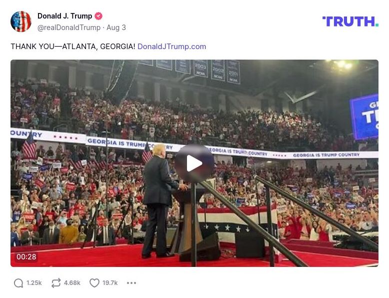 Post image from Donald Trump