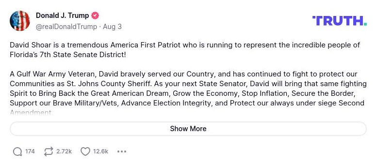 Post preview from Donald Trump