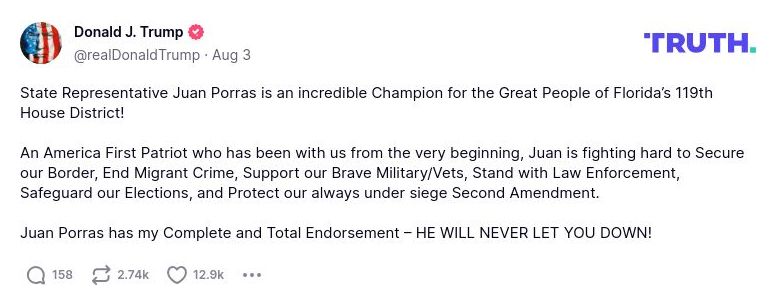 Post image from Donald Trump