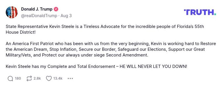 Post preview from Donald Trump