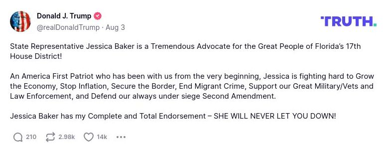 Post preview from Donald Trump