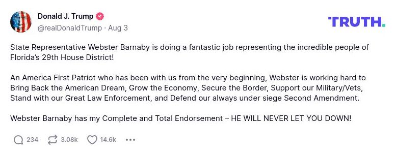 Post image from Donald Trump