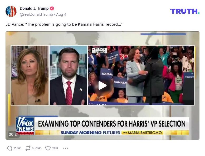 Post image from Donald Trump