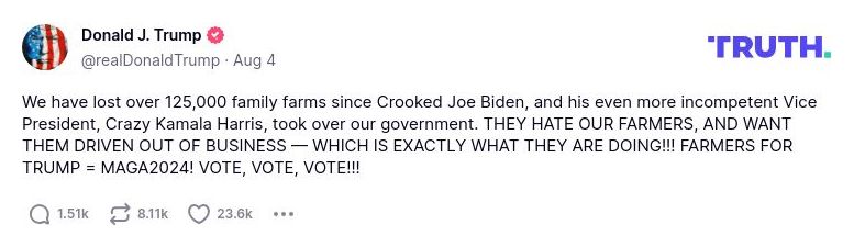 Post preview from Donald Trump