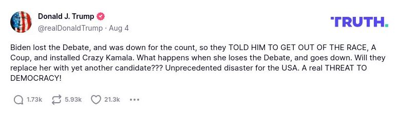 Post preview from Donald Trump