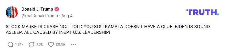 Post preview from Donald Trump