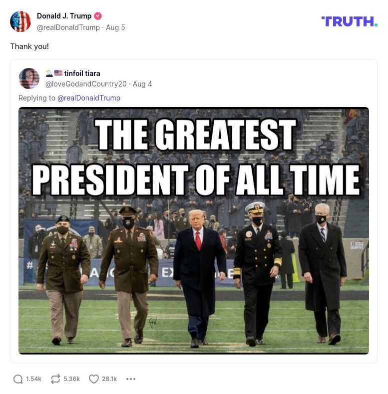 Post image from Donald Trump