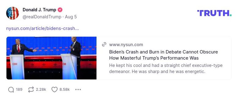 Post image from Donald Trump