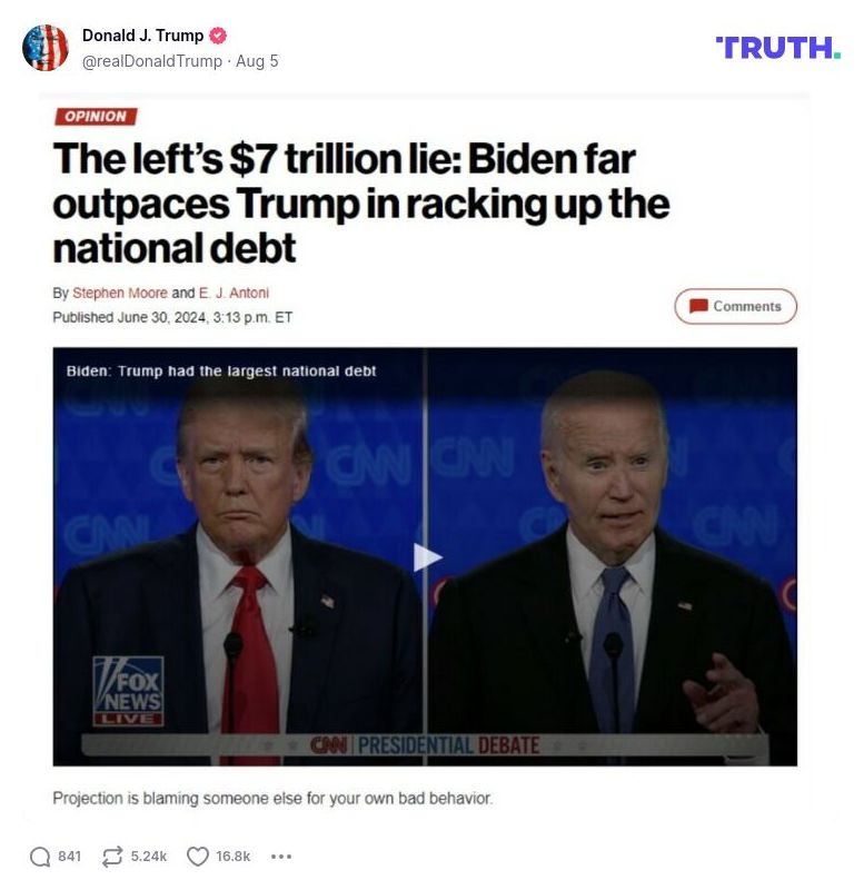 Post image from Donald Trump