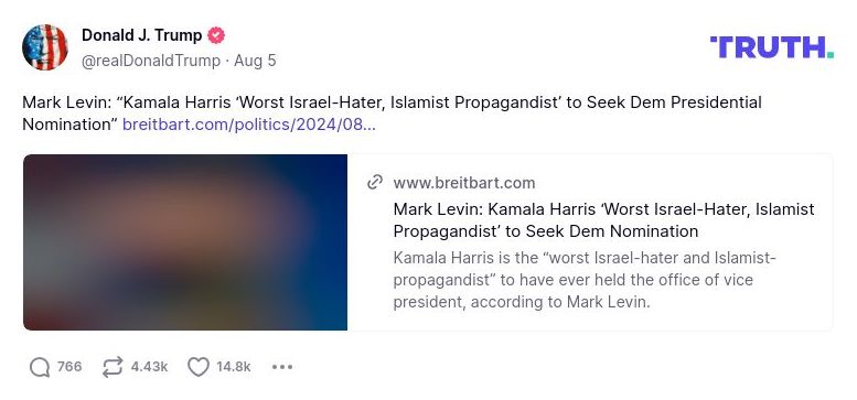 Post preview from Donald Trump