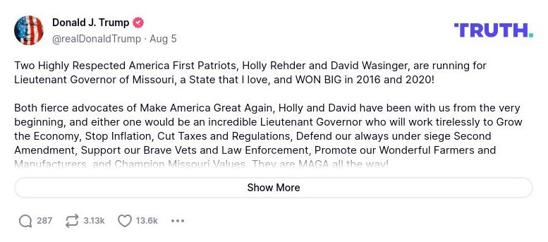 Post preview from Donald Trump