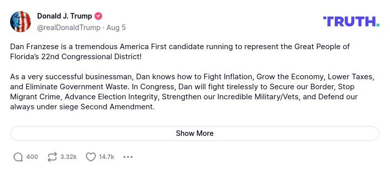 Post preview from Donald Trump