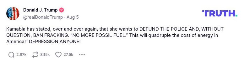 Post image from Donald Trump