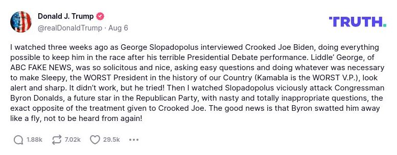 Post preview from Donald Trump