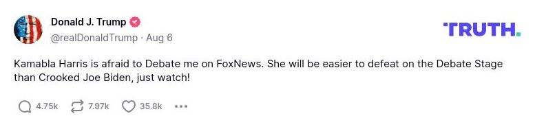 Post preview from Donald Trump