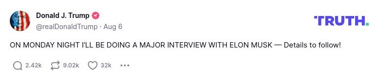 Post preview from Donald Trump