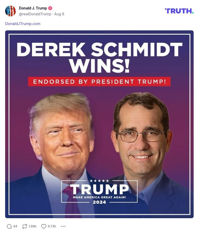 Post image from Donald Trump