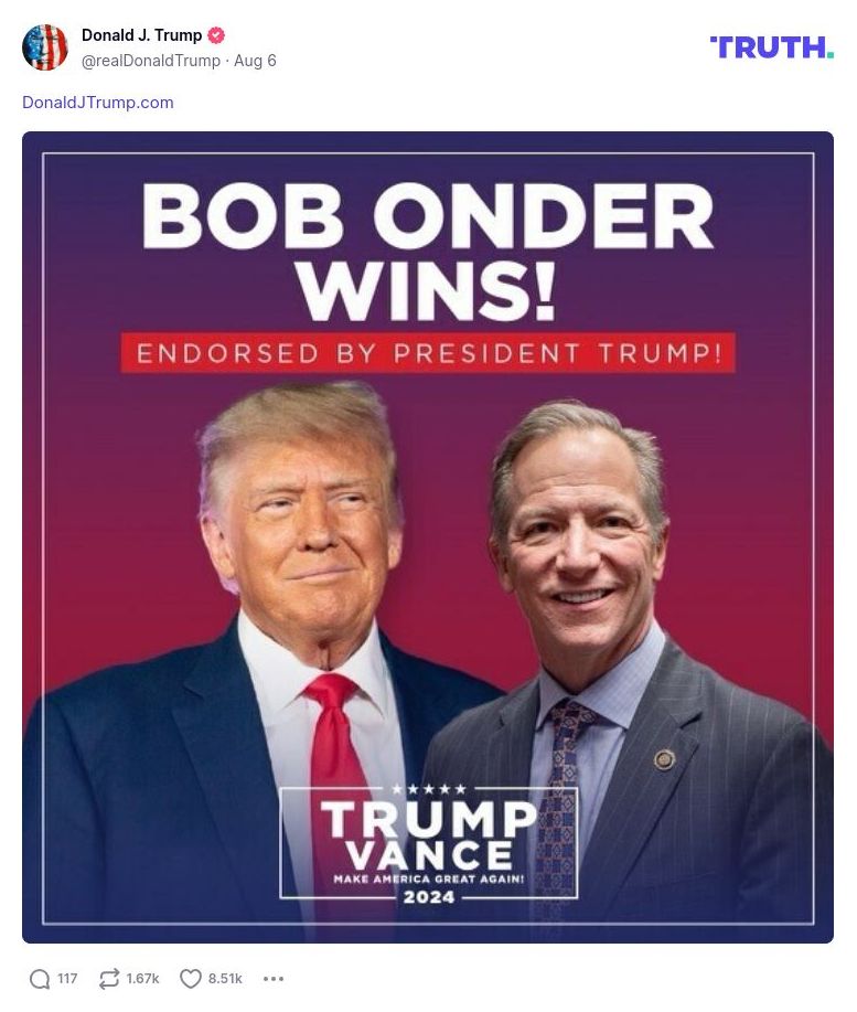 Post image from Donald Trump