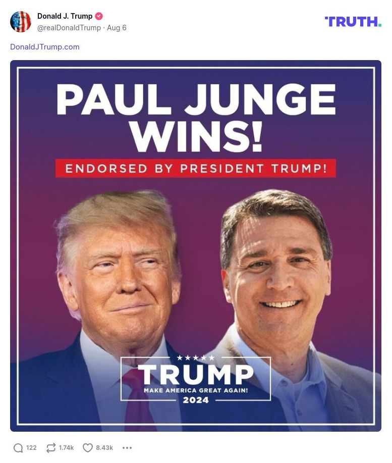 Post image from Donald Trump