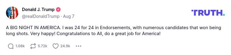 Post image from Donald Trump