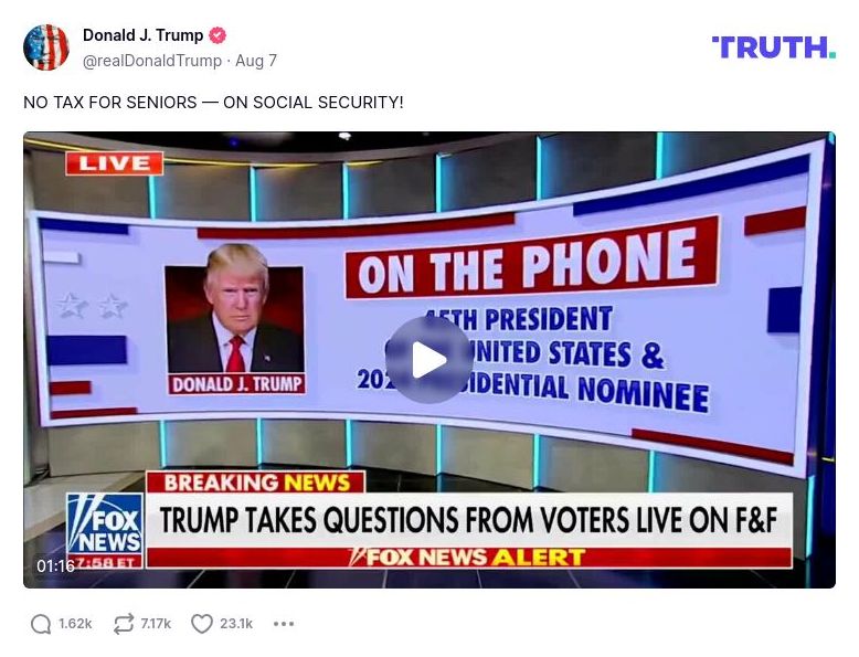 Post image from Donald Trump