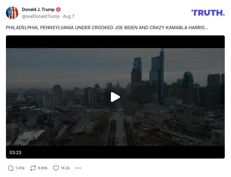 Post preview from Donald Trump