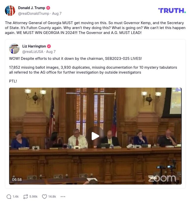 Post image from Donald Trump