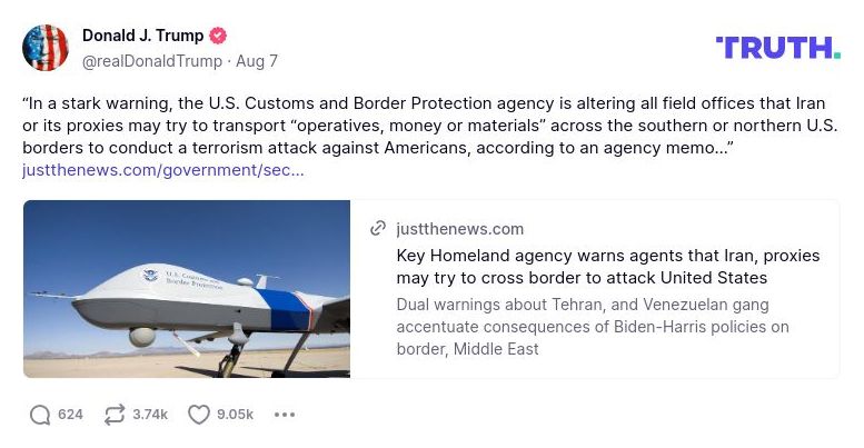 Post preview from Donald Trump