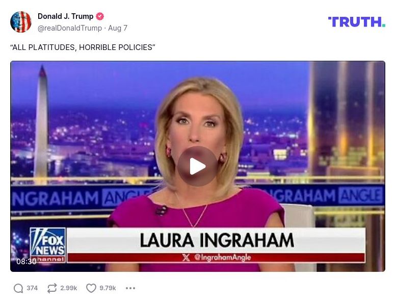 Post image from Donald Trump