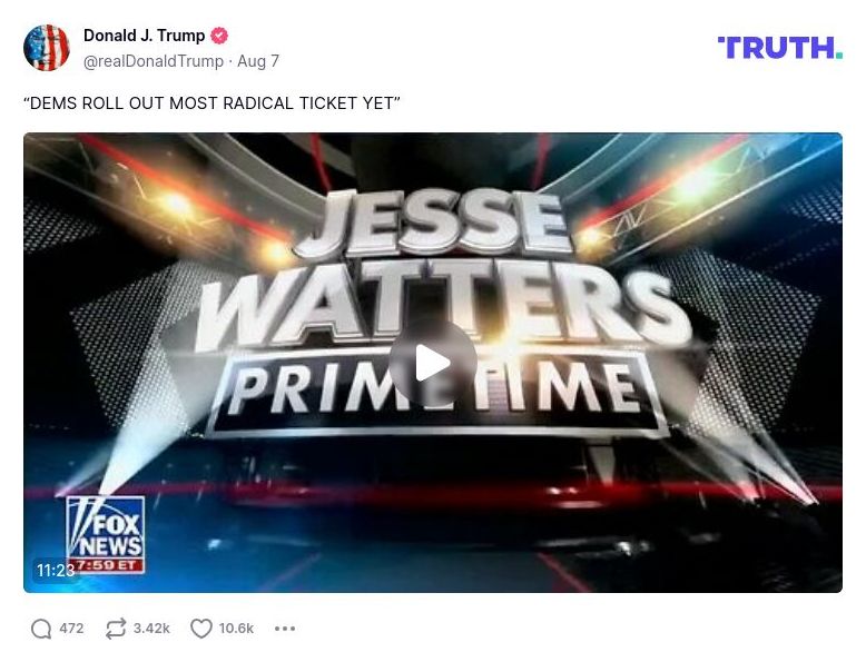 Post image from Donald Trump