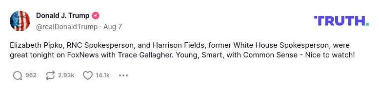 Post image from Donald Trump