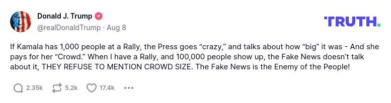 Post image from Donald Trump