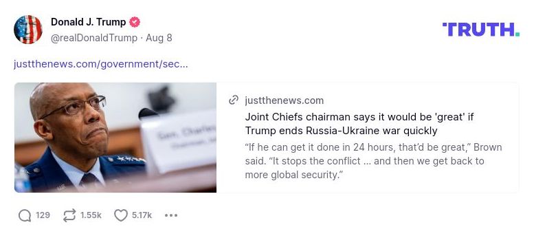 Post preview from Donald Trump