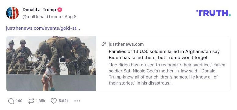 Post preview from Donald Trump