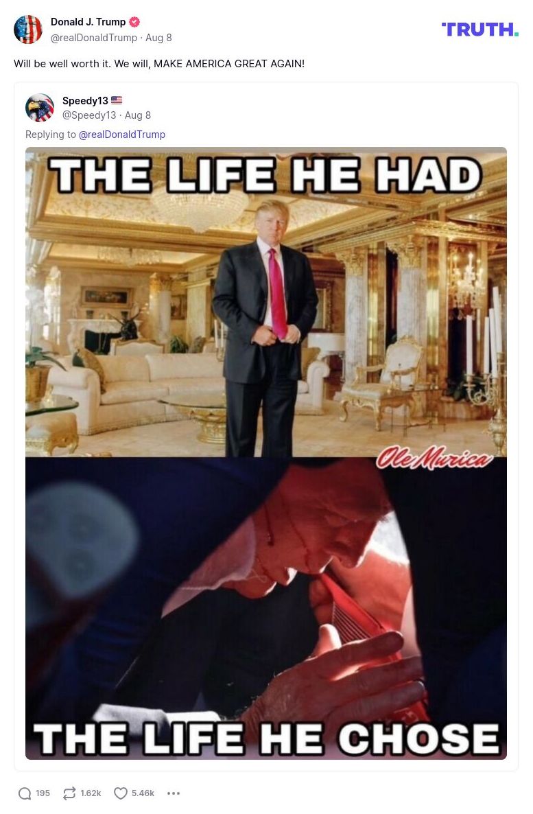 Post image from Donald Trump