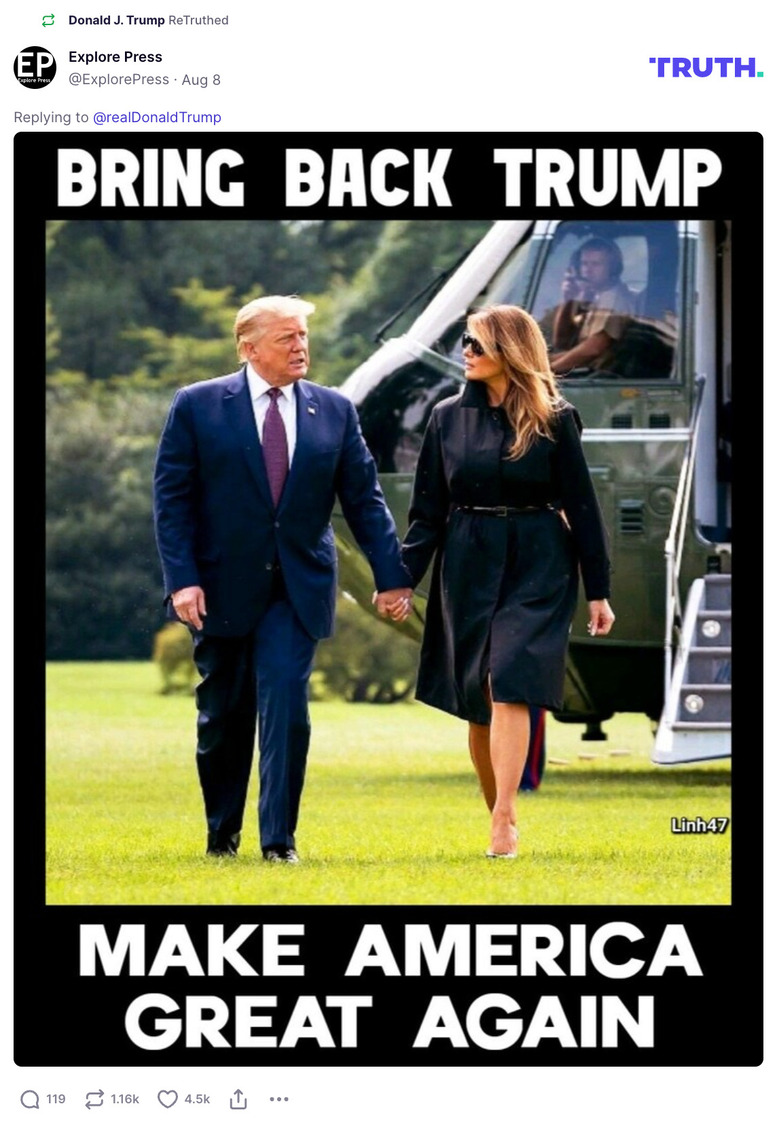 Post image from Donald Trump