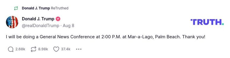 Post image from Donald Trump