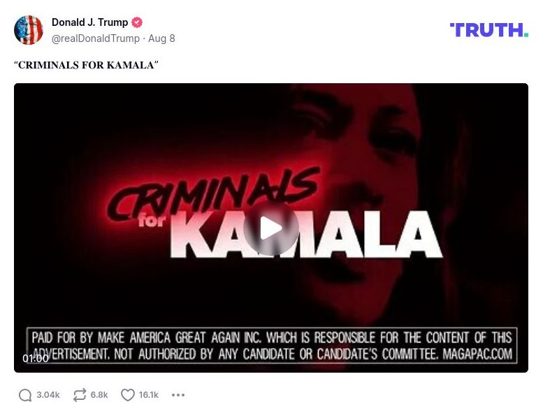 Post image from Donald Trump