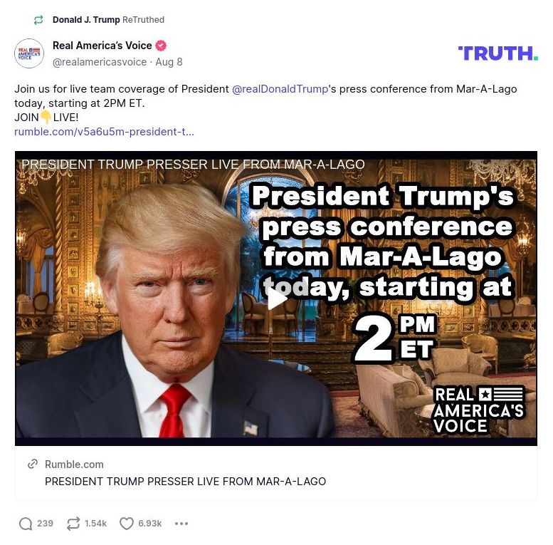 Post image from Donald Trump